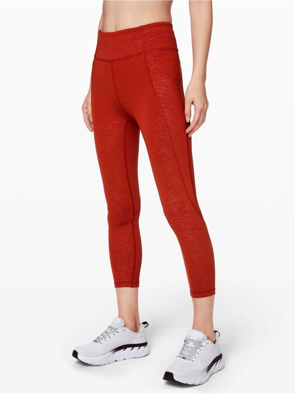 Lululemon Time To Sweat Leggings in Stride Emboss Cayenne